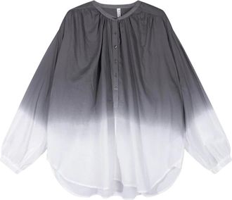 10 Days Overhemden, Dames, Grijs, S, Katoen, Oversized Gradient Blouse