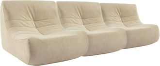 Sweeek Sof&aacute; modular de terciopelo, 3 plazas, beige