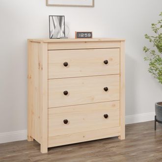 Berkfield Home Sideboard 70x35x80 cm Solid Wood Pine in Brown | Size: 70 x 35 x 80 cm