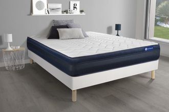 Actisom Somier blanco + colch&oacute;n con espuma viscoel&aacute;stica 120 x 195