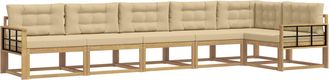 vidaXL Conjunto De Sof&aacute;s De Exterior 4 Uds. Y Beige Poli&eacute;ster Vidaxl
