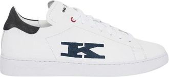 Kiton Witte kalfsleren sneakers met cupzool - Heren - Sneakers - Wit - 42 EU - Leer - Schoenen