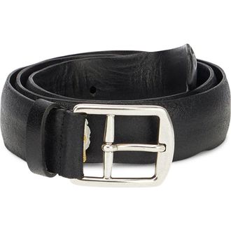 Fortela Crockett Leather Belt in Black at Nordstrom, Size 90
