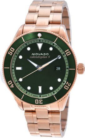 Movado Heritage Calendoplan S Quartz Green Dial Mens Watch 3650186