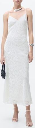 Mango Floral Jacquard Dress in Off White at Nordstrom Rack, Size 10