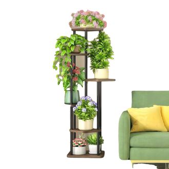 OEM Soporte Para Plantas De 5 Niveles, Dise&ntilde;o Que Ahorra Espacio, B-6-capas-negro