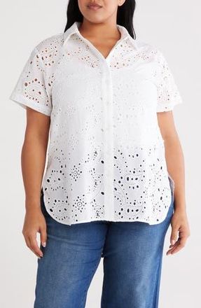 Universal Standard Short Sleeve Shirt in White at Nordstrom Rack, Size Xl (26W-28W)