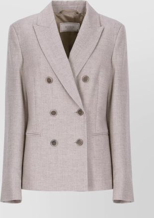 PESERICO double-breasted wool blazer featuring pockets