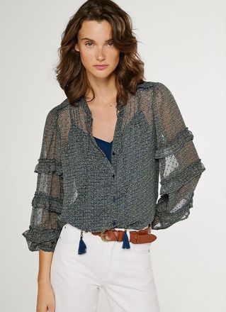 Pepe Jeans London Bedrukte blouse met lange mouwen
