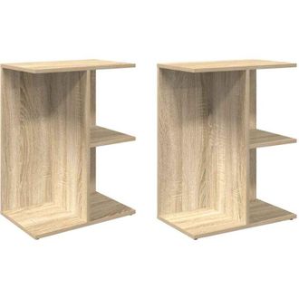 vidaXL Mesita Noche 2 Uds Madera Ingenier&iacute;a Roble Sonoma 46,5x29x61 Cm Vidaxl