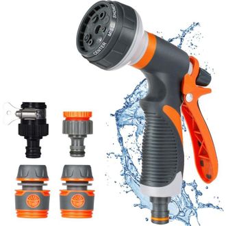OEM Pistola Pulverizadora Para Jard&iacute;n, 8 Modos De Riego, Regadera Con 4 Interfaces Para Lavado De Coches, Jardines, Plantas Y Mascotas - Crezuo
