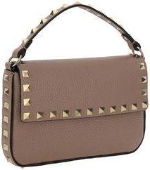 Valentino Garavani Womens Beige Calf Leather Bos Taurus Shoulder Bag