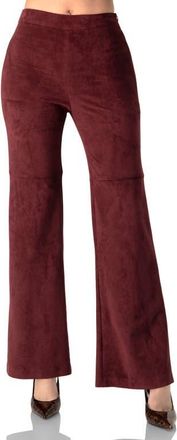 Ivonne Straight-Leg Faux-Suede Pants in Wine at Nordstrom, Size 10