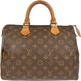 Louis Vuitton Speedy Handbag Monogram Canvas Brown Canvas Handbag (Pre-Owned)