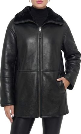 Gorski Reversible Genuine Shearling Jacket in Black at Nordstrom, Size Xx-Large