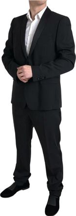 Dolce & Gabbana Single Breasted Suits - Heren - Business pakken - Zwart - 2XL - Wol - Kostuums