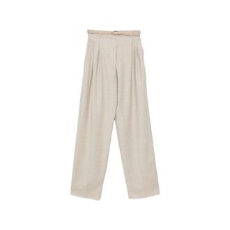 Max Mara Broeken, Dames, Beige, XS, Wijde broek