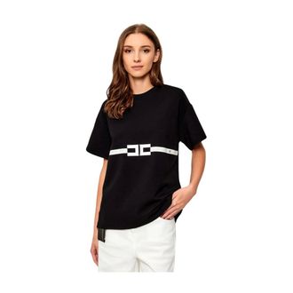 Elisabetta Franchi Dames, Tops, Zwart, Maat: XS Jersey