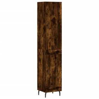 vidaXL Aparador De Madera Contrachapada Roble Ahumado 34,5x34x180 Cm Vidaxl