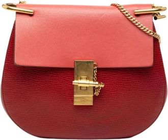 Chlo&eacute; Pre-owned The Drew - Dames - Vintage Schoudertas - Rood - ONE Size - Leer - Vintage