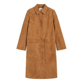 By Malene Birger Single-Breasted Coats, female, Brown, Size: S Jannie Suede Coat