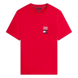 Tommy Hilfiger Heren Stack Logo T-Shirt (Rood)