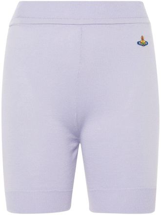 Vivienne Westwood Orb-embroidered knitted shorts - women - Cotton - S - Purple
