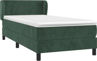 vidaXL Cama Box Spring Con Colch&oacute;n Terciopelo Verde Oscuro 100x200 Cm Vidaxl