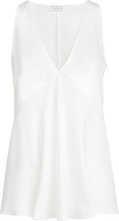 Brunello Cucinelli Satin top in White at Nordstrom, Size Xx-Large Eu