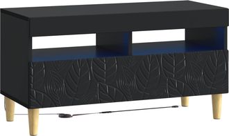 vidaXL Mueble De Tv Led Negro Madera De Ingenier&iacute;a Vidaxl