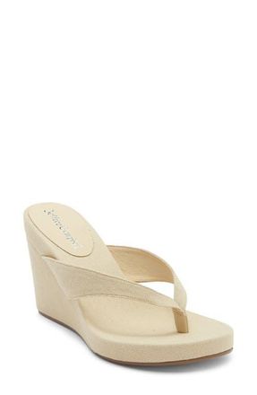 Jeffrey Campbell Liezel Platform Wedge Flip Flop in Beige Canvas at Nordstrom, Size 7.5