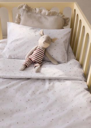 Mango Copripiumino bimbo/a 100% cotone stelle culla sabbia - Home - 100x120cm - MANGO HOME