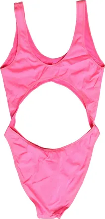 Dolce & Gabbana Womens Pink Cut-Out High Leg One Piece Swimsuit Swimwear Elastane Polyester Clothing