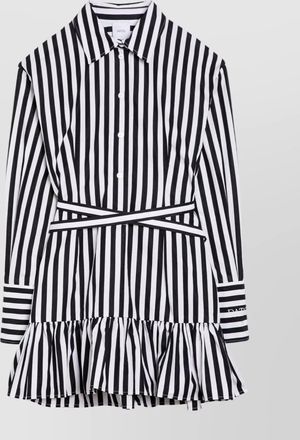 Patou striped cotton mini chemisier dress