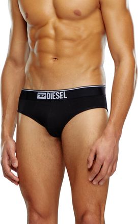 Diesel Three-pack of plain logo briefs - Briefs - Man - Black