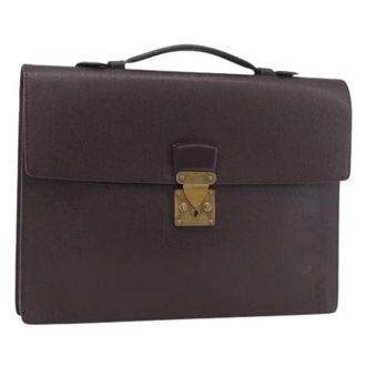Louis Vuitton Pre-owned Handbags, female, Brown, Size: ONE SIZE Pre-owned Taiga Business Bag