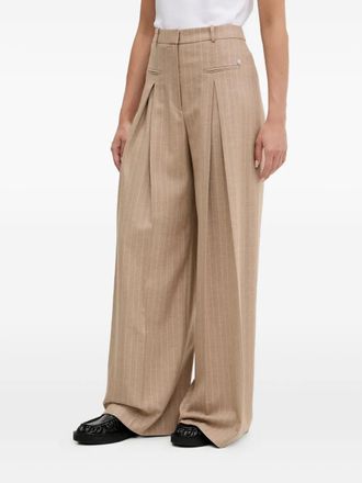 HUGO BOSS pinstripe pleated trousers - Neutrals