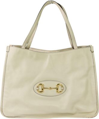 Gucci Off-White Leather Tote Bag (Pre-Owned)