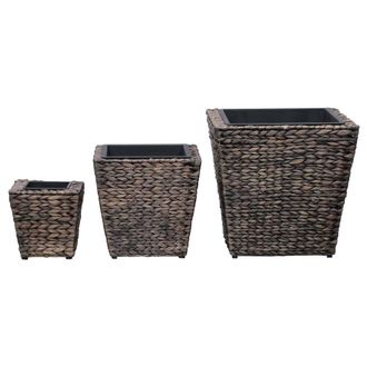 Berkfield Home Garden Raised Beds 3 pcs Water Hyacinth Brown