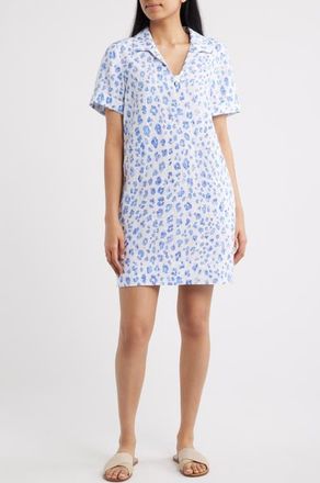 Tommy Bahama Leopard Print Shirtdress in Grape Pools at Nordstrom, Size X-Small