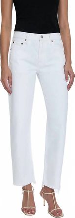 Pistola Denim Lexi Mid Rise Bowed Straight Leg Jeans In White