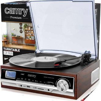 Adler Europe Camry Cr 1168 Tocadiscos De Vinilo Vintage, Altavoces Incorporados, Bluetooth, Usb Grabaci&oacute;n, Velocidades 33 45 78 Rpm