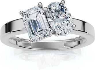 Pompeii3 Toi Et Moi 1ct Diamond Ring 14k Gold Lab Grown