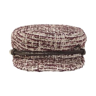 Maison Michel New Abby Tweed Hat - Dames - Petten - Rood - M - Tweed - Accessoires