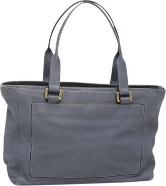 Loewe Pre-owned Leren Tote Tas - Dames - Vintage Shopper - Grijs - ONE Size - Leer - Vintage