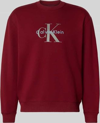 Calvin Klein Jeans Regular Fit Sweatshirt mit Logo-Print Modell Terry in Bordeaux, Größe XXL
