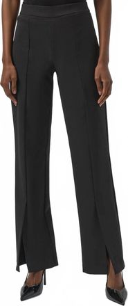 Joseph Ribkoff Split Front Twill Pull On Straight Pants In Black