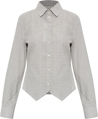 Maison Margiela Shirt met ruitpatroon - Dames - Overhemden - Grijs - S - Katoen - Overhemden