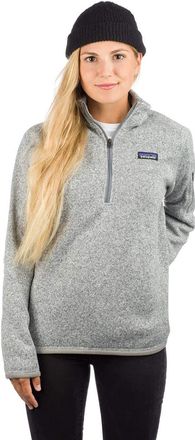 Patagonia Womens Ws Better Sweater 1/4 Zip Polo, Birch White, XS