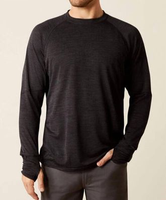 Ariat Rebar Gridworks Crewneck Long Sleeve Base Layer Top In Black